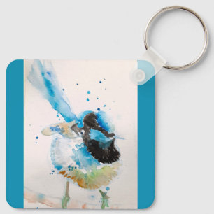 Blue wren keychain