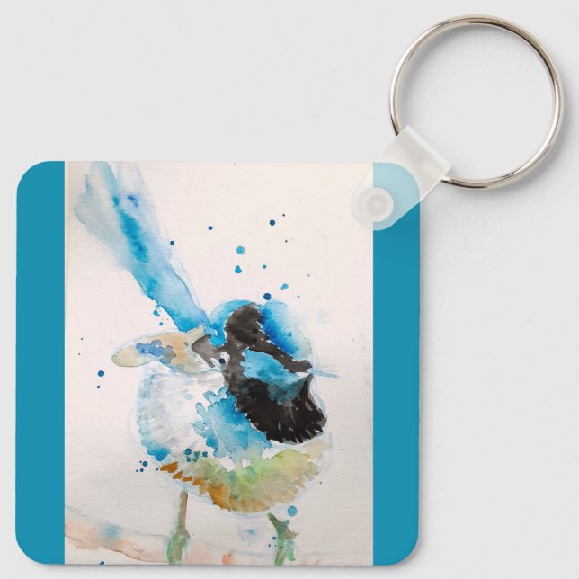 Blue wren keychain (Back)