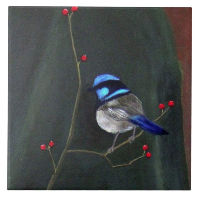 Blue Wren Tile (Front)