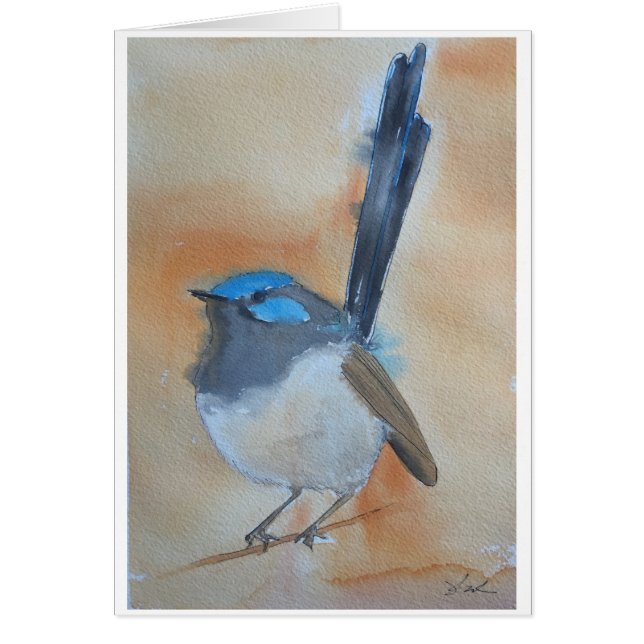 Blue Wren Watercolour (Front)