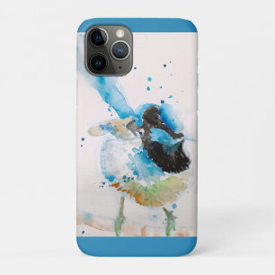 Blue Wren Watercolour Painting Australian Birds iPhone 11 Pro Case