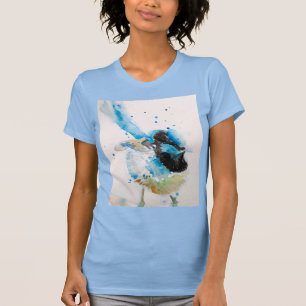 Blue Wren Watercolour Painting Australian Birds T-Shirt