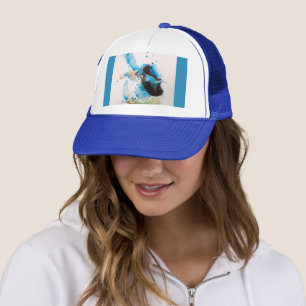 Blue Wren Wrens Watercolour Baby Blue Australian Trucker Hat