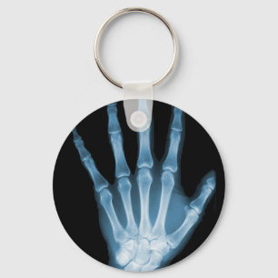Blue X-ray Skeleton Hand Keychain