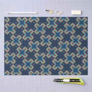 Blue X's abstract pattern Tissue Paper