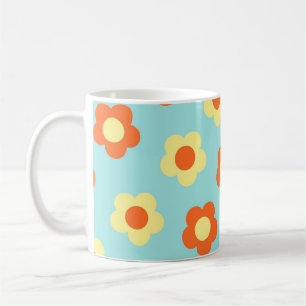 Blue Y2K Wildflower Bold Retro Spring Kitchen Coffee Mug