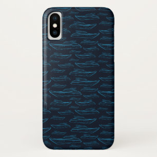 Blue Yacht Pattern iPhone X Case