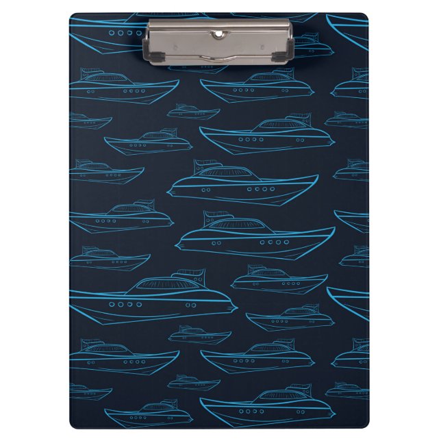 Blue Yacht Pattern Clipboard (Front)