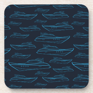 Blue Yacht Pattern Coaster