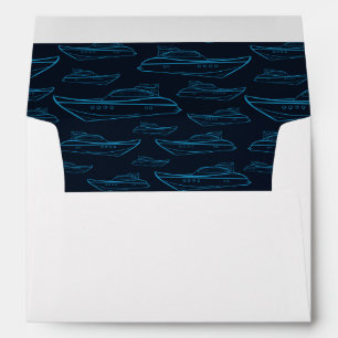 Blue Yacht Pattern Envelope