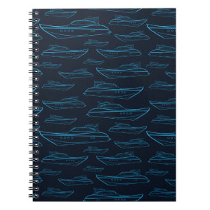 Blue Yacht Pattern Notebook