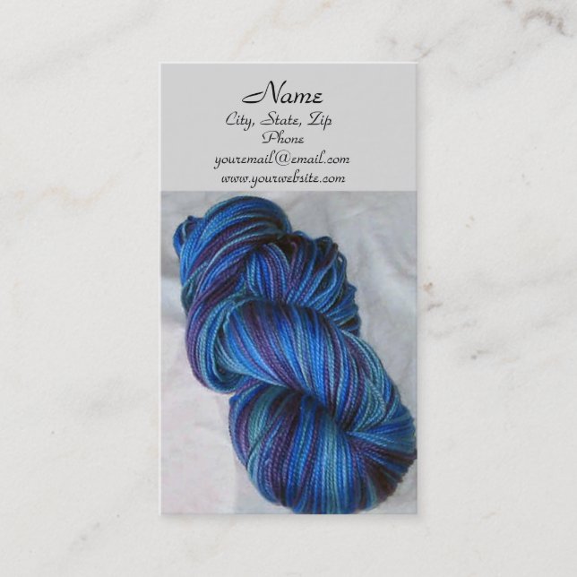 Blue Yarn Business Card (Front)