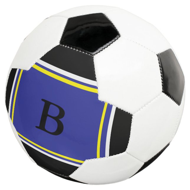 Blue Yelllow Design Soccer Ball (Three Quarter)