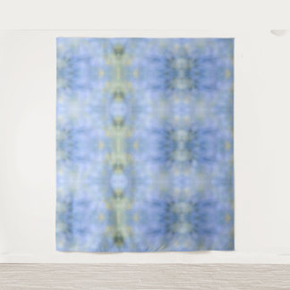 Blue Yellow Abstract Palo Verde Tiled Pattern Tapestry