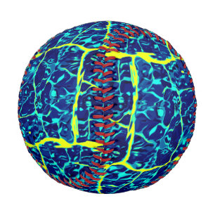 Blue / Yellow Abstract Pattern Baseball