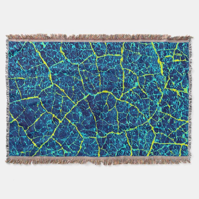 Blue / Yellow Abstract Pattern Throw Blanket (Front)