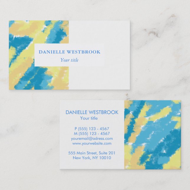 Blue, Yellow and Orange Sky Pattern Business Card (Front/Back)