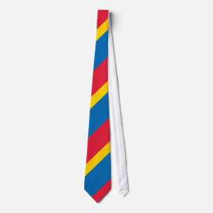 Blue Yellow and Red Striped Tie