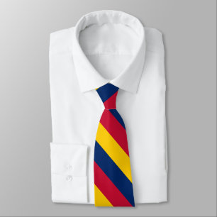 Blue Yellow and Red University Stripe Tie