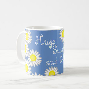 Blue Yellow and White Daisy Cute Saying Coffee Mug