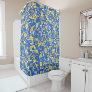 Blue, Yellow and White Paint Splashes 8200