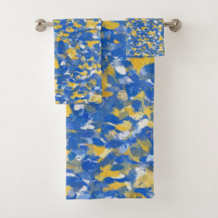 Blue, Yellow and White Paint Splashes 8200 Bath Towel Set