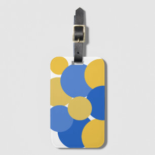 Blue, Yellow and White Polka Dots  Luggage Tag