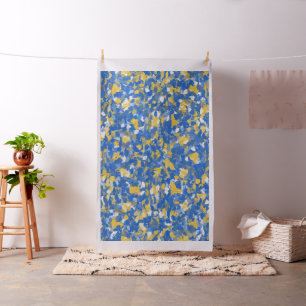 Blue, Yellow and White Splashes Fabric