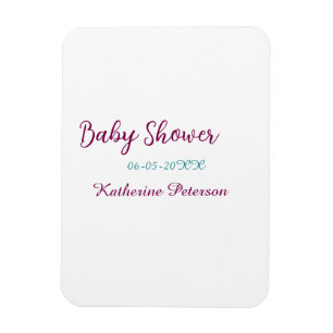 Blue yellow baby shower name date animal ear cute  magnet