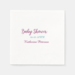 Blue yellow baby shower name date animal ear cute  napkin