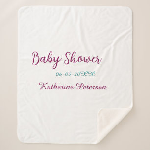 Blue yellow baby shower name date animal ear cute  sherpa blanket