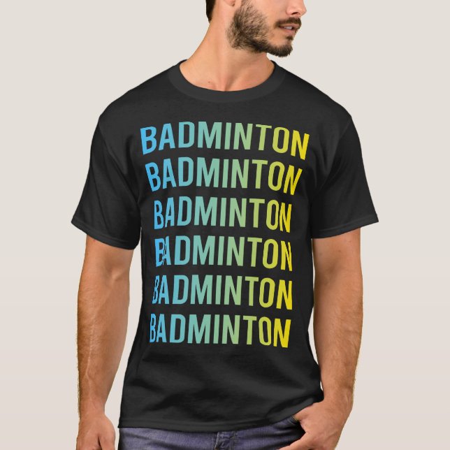 Blue Yellow Badminton T-Shirt (Front)