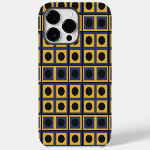 Blue Yellow Black Square Circle Geometric iPhone 14 Pro Max Case
