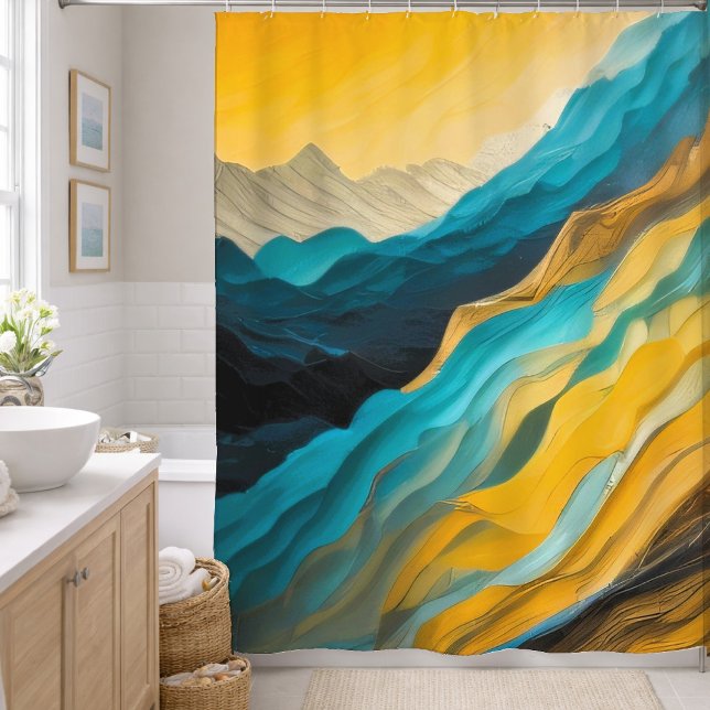 Blue Yellow Brown Abstract Landscape (Creator Uploaded)