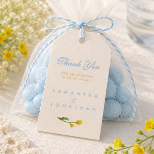 Blue & Yellow buttercup editable wedding Gift Tags