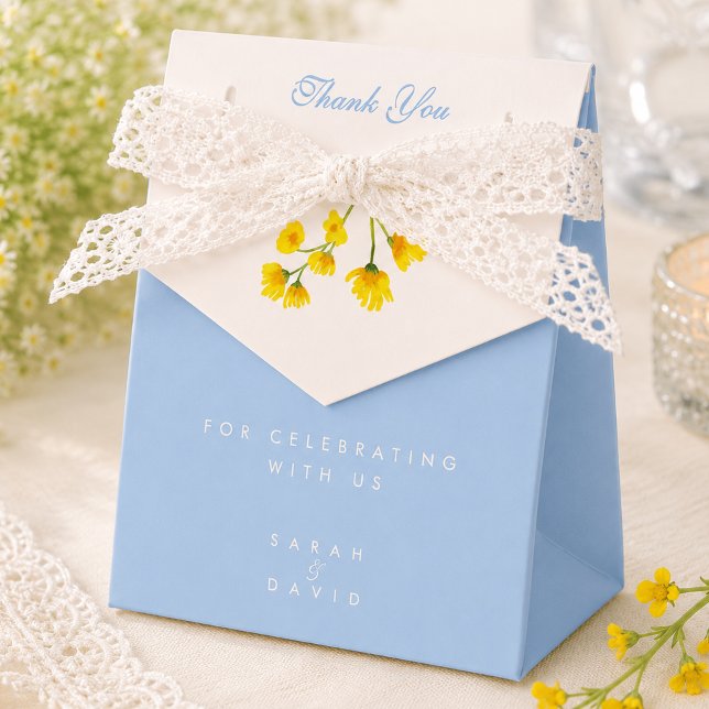 Blue & Yellow buttercup Wedding Favor Box (Creator Uploaded)