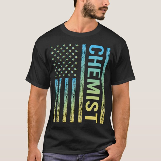 Blue Yellow Chemist T-Shirt (Front)