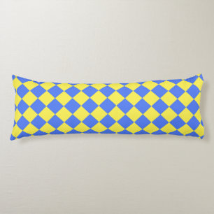 Blue Yellow Chequered Diamond Pattern  Body Pillow