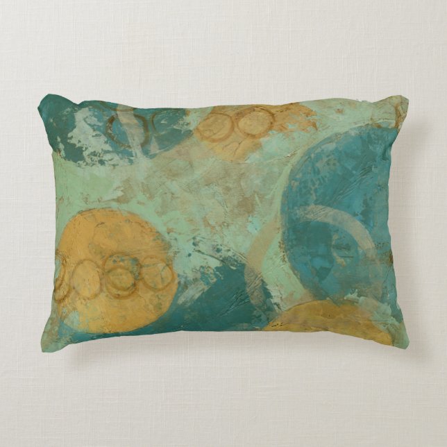 Blue & Yellow Circles Accent Pillow (Front)