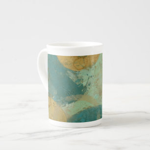 Blue & Yellow Circles Bone China Mug