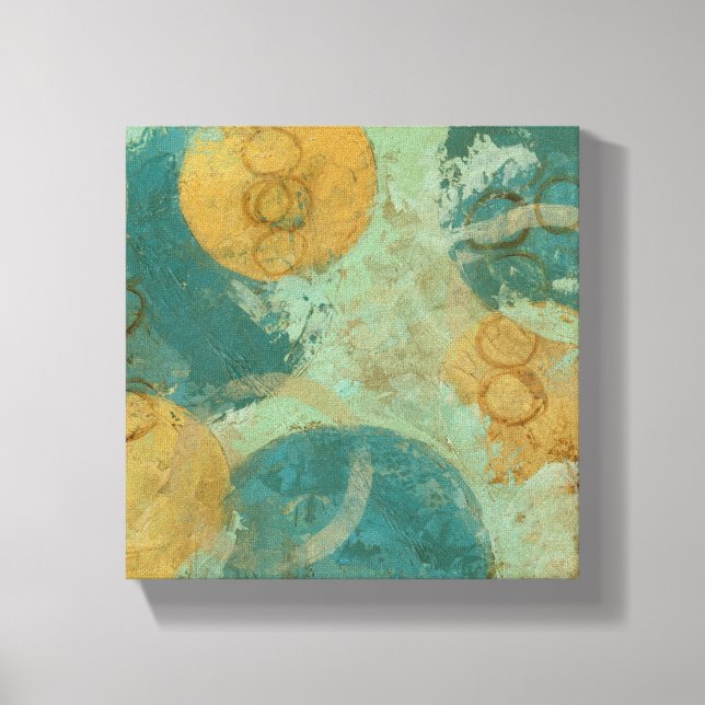 Blue & Yellow Circles Canvas Print (Front)