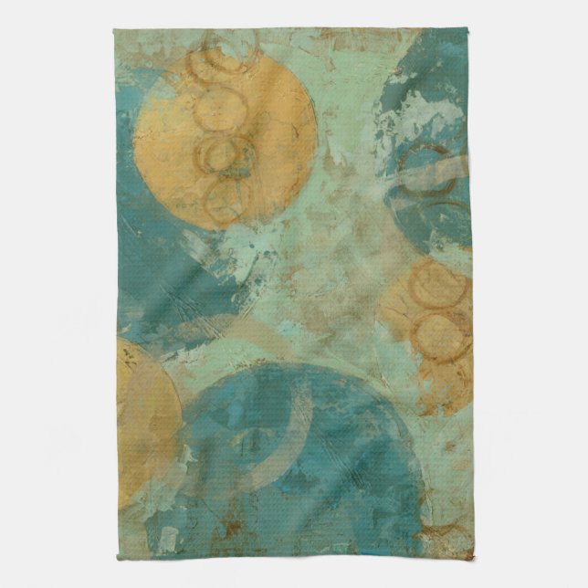 Blue & Yellow Circles Kitchen Towel (Vertical)
