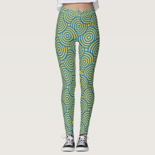 Blue Yellow Circles Leggings