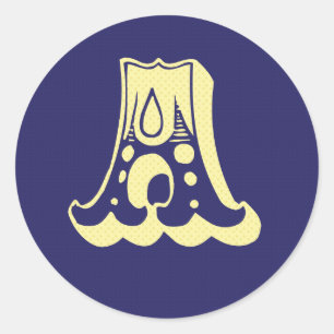 blue yellow Circus A sticker