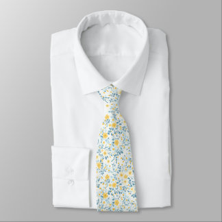 Blue Yellow Cottagecore Tie