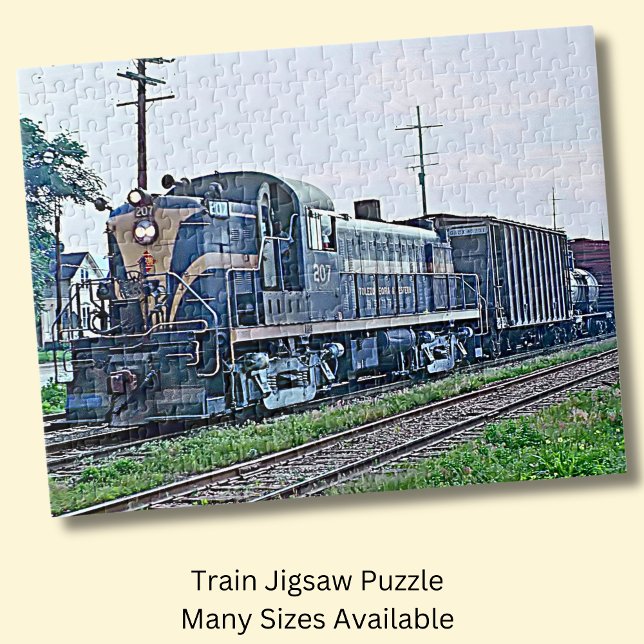 Blue Yellow Diesel Locomotive Engine Train Jigsaw Puzzle (Creator Uploaded)