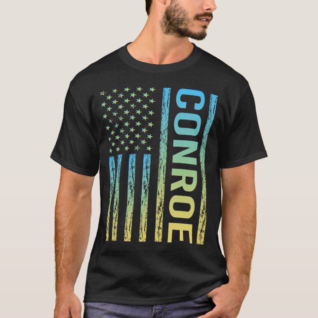 Blue Yellow Flag - Conroe T-Shirt (Front)