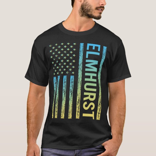 Blue Yellow Flag - Elmhurst T-Shirt (Front)