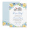 Blue Yellow Floral Roses Boy Elephant Baby Shower