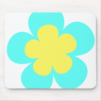 Blue & Yellow Flower Mouse Pad